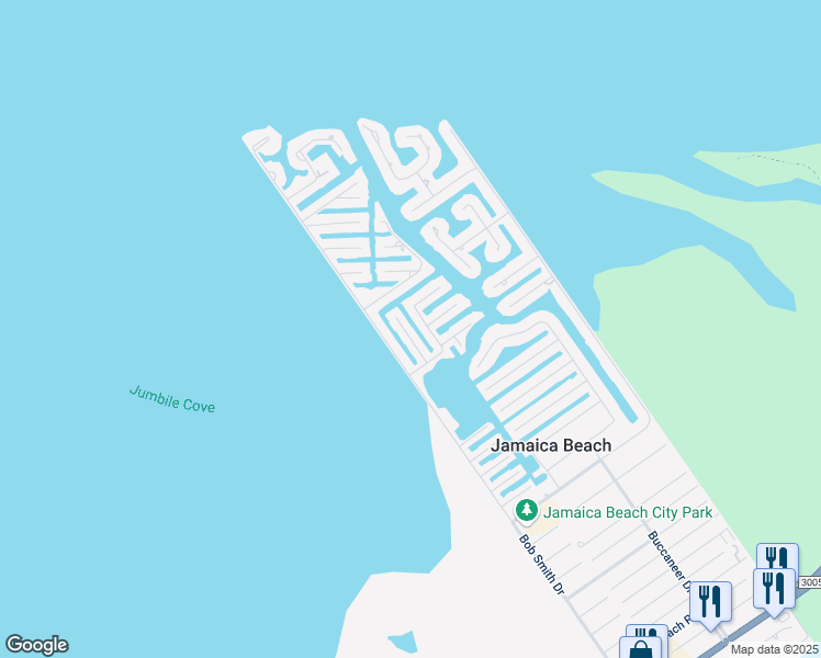 map of restaurants, bars, coffee shops, grocery stores, and more near 4424 Pelican Road in Jamaica Beach