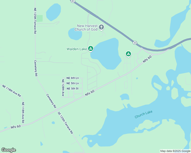 map of restaurants, bars, coffee shops, grocery stores, and more near 727 Northeast 130th Terrace in Silver Springs