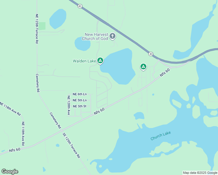 map of restaurants, bars, coffee shops, grocery stores, and more near 727 Northeast 130th Terrace in Silver Springs