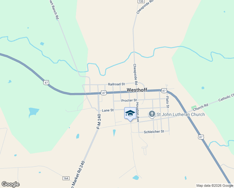 map of restaurants, bars, coffee shops, grocery stores, and more near 11003 U.S. 87 in Westhoff