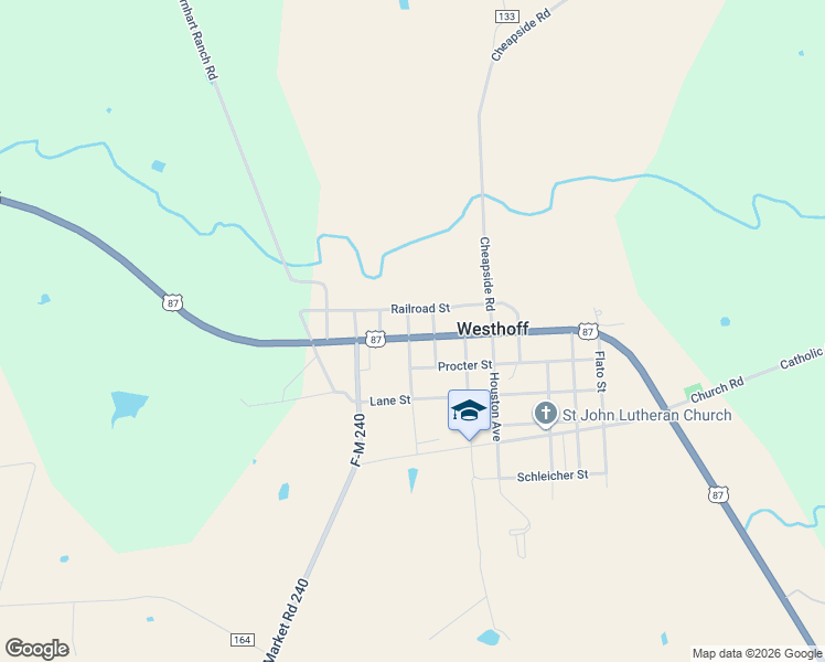 map of restaurants, bars, coffee shops, grocery stores, and more near 11003 U.S. 87 in Westhoff