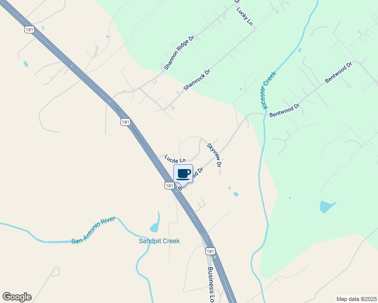 map of restaurants, bars, coffee shops, grocery stores, and more near 516 Lucile Ln in Floresville