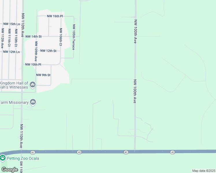 map of restaurants, bars, coffee shops, grocery stores, and more near 10223 Northwest 8th Lane in Ocala