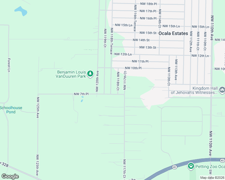 map of restaurants, bars, coffee shops, grocery stores, and more near 830 Northwest 118th Court in Ocala