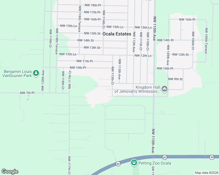 map of restaurants, bars, coffee shops, grocery stores, and more near 850 Northwest 113th Court in Ocala