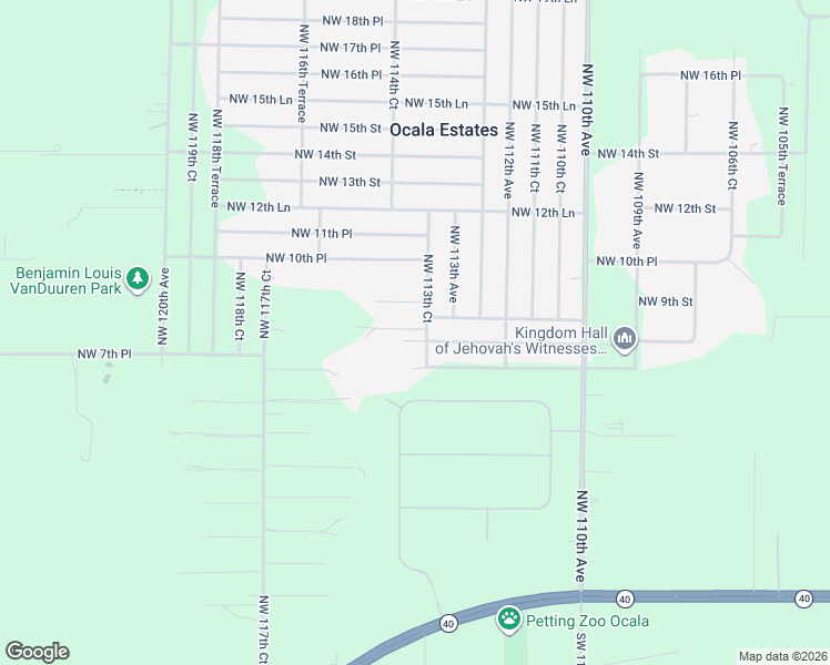 map of restaurants, bars, coffee shops, grocery stores, and more near 850 Northwest 113th Court in Ocala