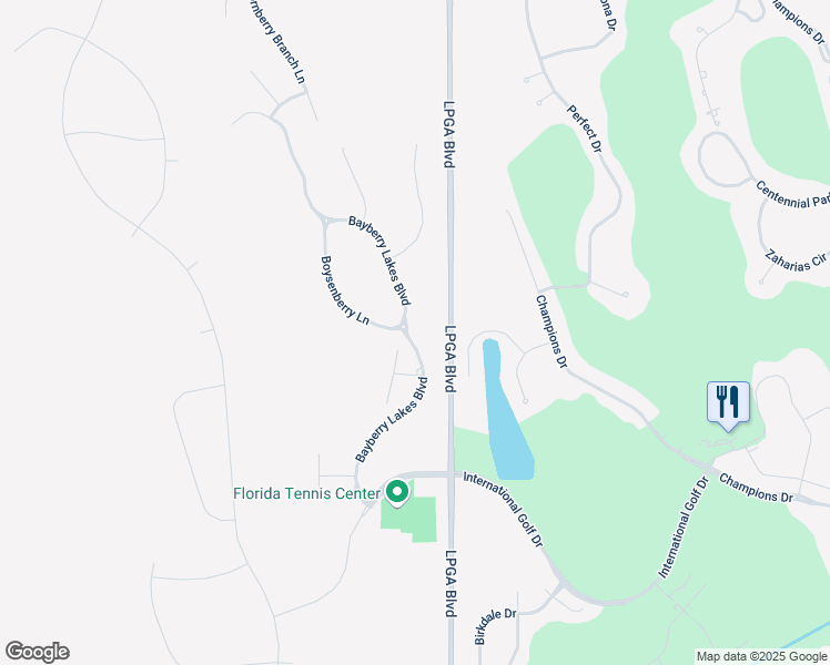 map of restaurants, bars, coffee shops, grocery stores, and more near 401 Bayberry Lakes Boulevard in Daytona Beach