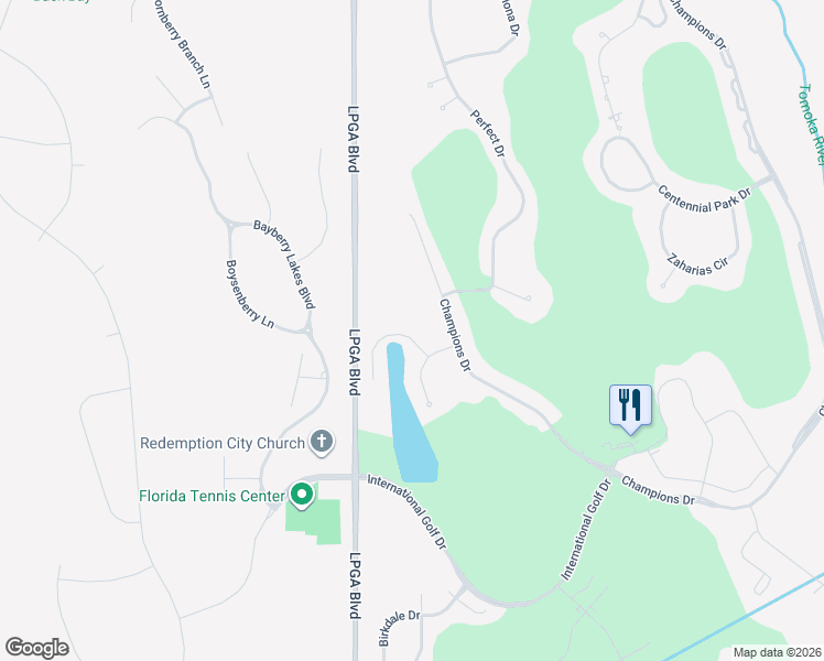 map of restaurants, bars, coffee shops, grocery stores, and more near 125 Bauer Circle in Daytona Beach