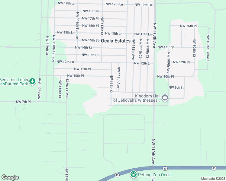 map of restaurants, bars, coffee shops, grocery stores, and more near 850 Northwest 113th Court in Ocala