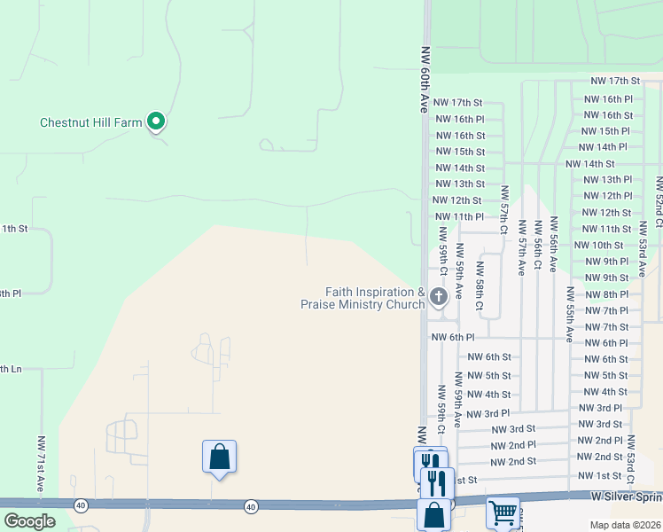 map of restaurants, bars, coffee shops, grocery stores, and more near 997 Northwest 63rd Court in Ocala
