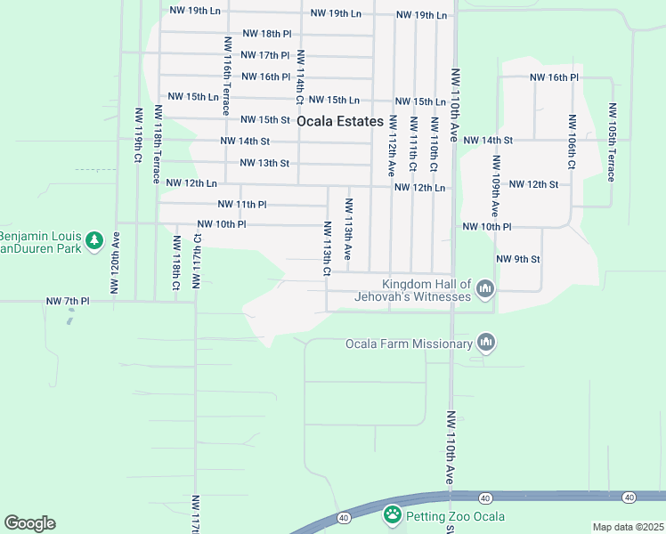 map of restaurants, bars, coffee shops, grocery stores, and more near 850 Northwest 113th Court in Ocala