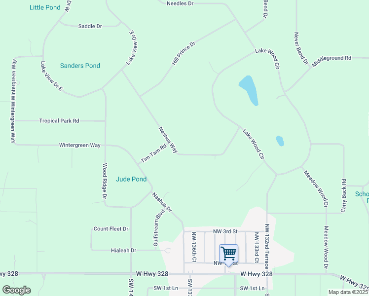 map of restaurants, bars, coffee shops, grocery stores, and more near 13 Nashua Way in Ocala