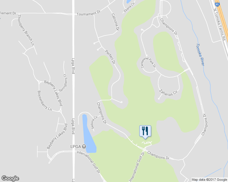 map of restaurants, bars, coffee shops, grocery stores, and more near 121 Perfect Drive in Daytona Beach