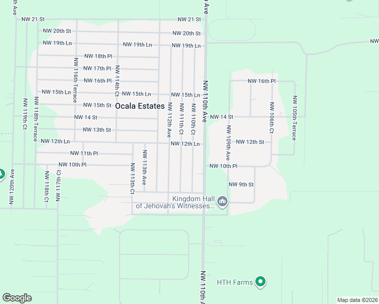 map of restaurants, bars, coffee shops, grocery stores, and more near 1163 Northwest 111th Court in Ocala