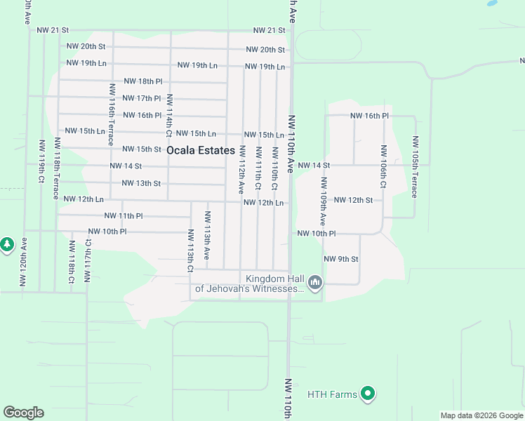 map of restaurants, bars, coffee shops, grocery stores, and more near 1163 Northwest 111th Court in Ocala
