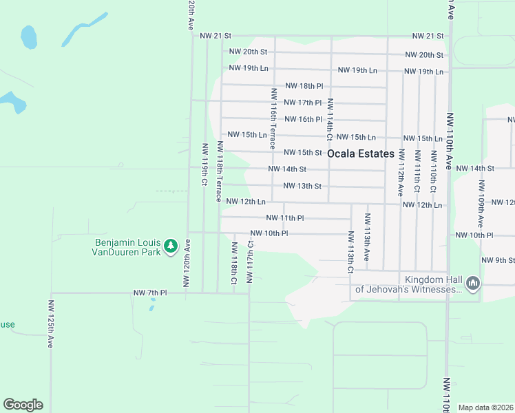 map of restaurants, bars, coffee shops, grocery stores, and more near 11770 Northwest 11th Place in Ocala