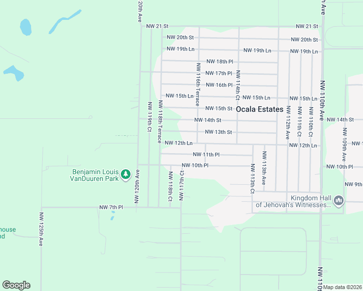 map of restaurants, bars, coffee shops, grocery stores, and more near 11745 Northwest 12th Lane in Ocala