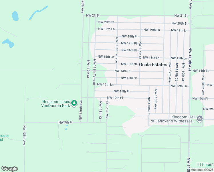 map of restaurants, bars, coffee shops, grocery stores, and more near 11745 Northwest 12th Lane in Ocala