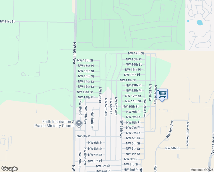 map of restaurants, bars, coffee shops, grocery stores, and more near 1360 Northwest 56th Court in Ocala