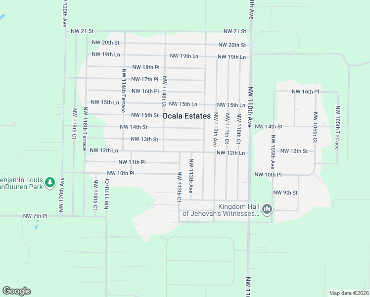 map of restaurants, bars, coffee shops, grocery stores, and more near 11360 Northwest 13th Street in Ocala