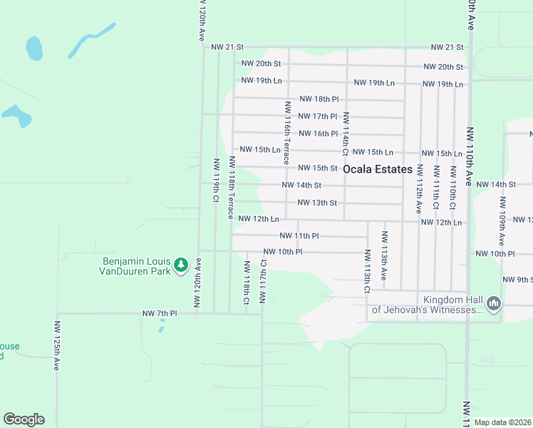 map of restaurants, bars, coffee shops, grocery stores, and more near 11745 Northwest 12th Lane in Ocala