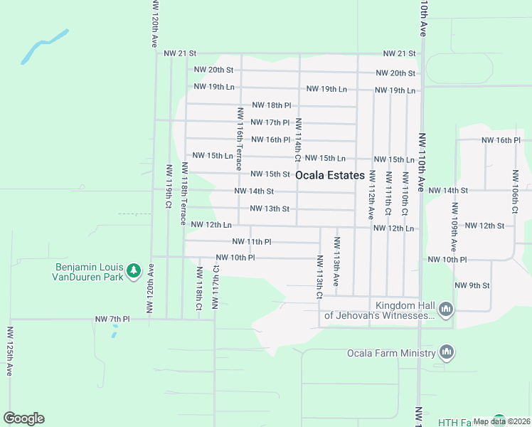 map of restaurants, bars, coffee shops, grocery stores, and more near 11580 Northwest 13th Street in Ocala
