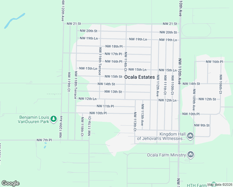 map of restaurants, bars, coffee shops, grocery stores, and more near 11580 Northwest 13th Street in Ocala