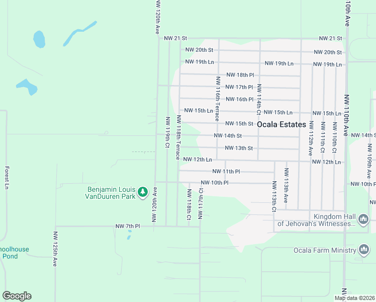 map of restaurants, bars, coffee shops, grocery stores, and more near 11850 Northwest 13th Street in Ocala