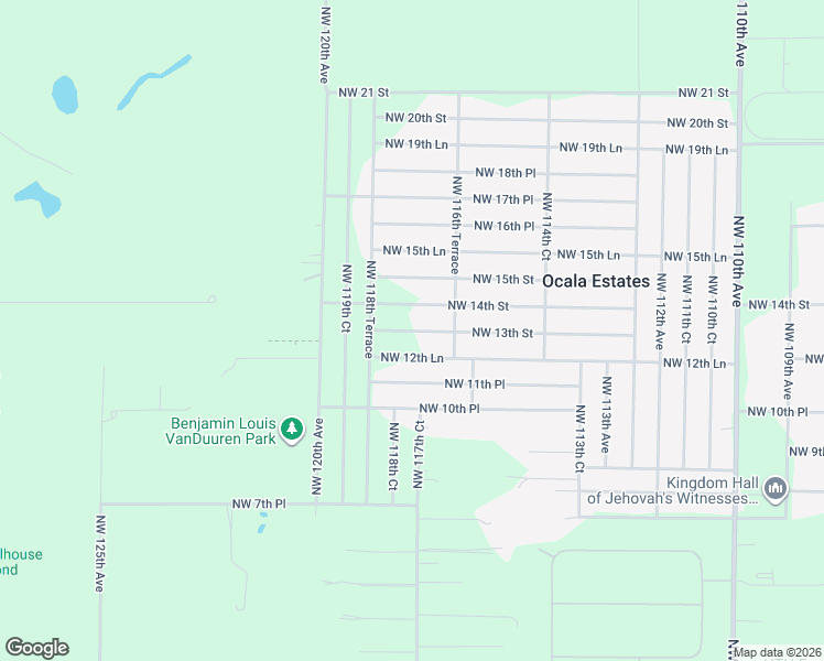 map of restaurants, bars, coffee shops, grocery stores, and more near 11745 Northwest 12th Lane in Ocala