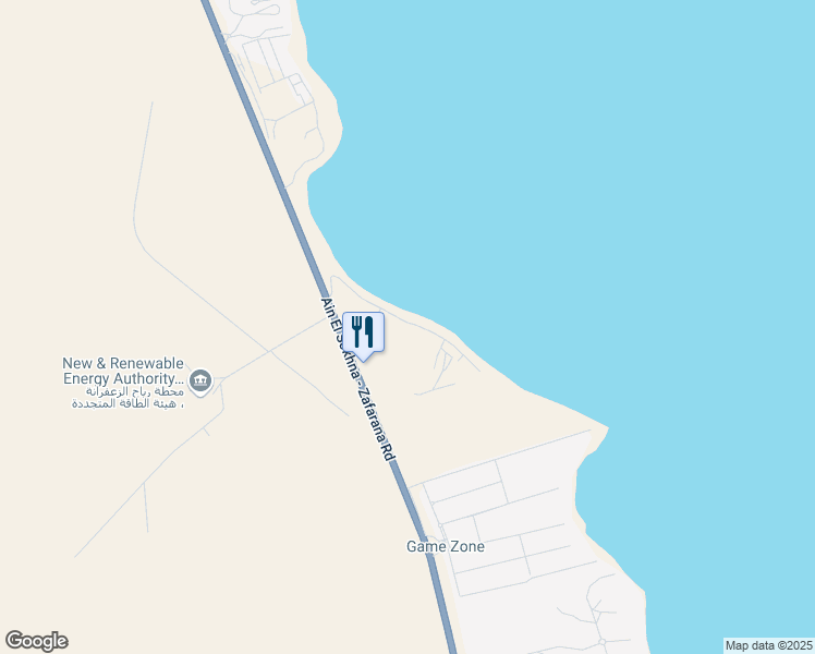 map of restaurants, bars, coffee shops, grocery stores, and more near Ain El Sokhna - Zafarana Road in Attaka