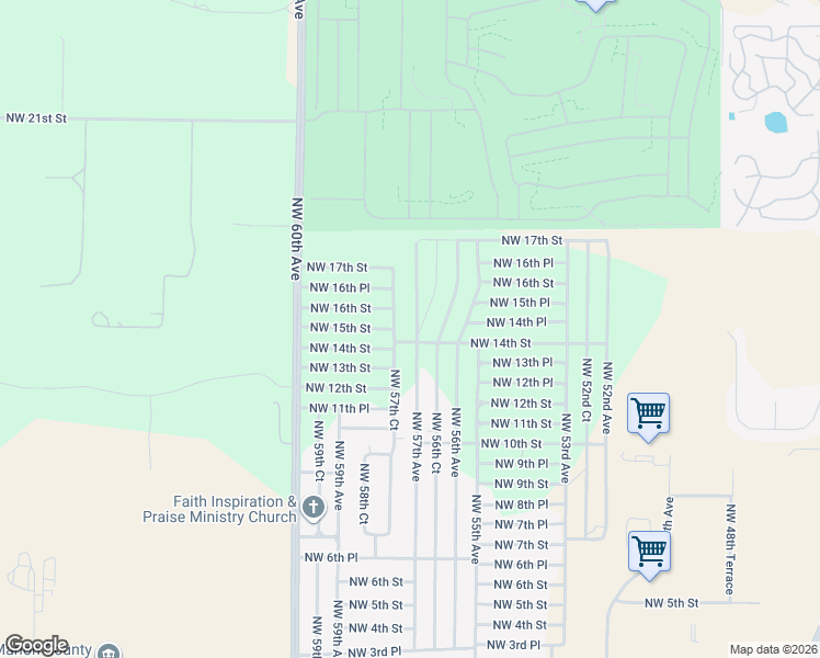 map of restaurants, bars, coffee shops, grocery stores, and more near 1420 Northwest 57th Avenue in Ocala
