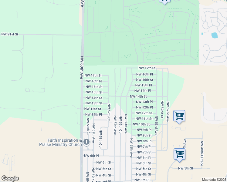 map of restaurants, bars, coffee shops, grocery stores, and more near 1420 Northwest 57th Avenue in Ocala