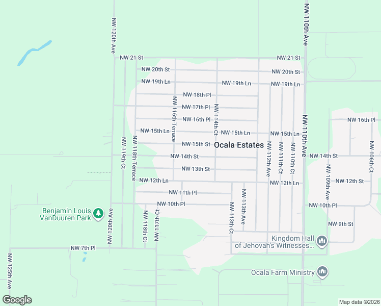 map of restaurants, bars, coffee shops, grocery stores, and more near 11575 Northwest 14th Street in Ocala