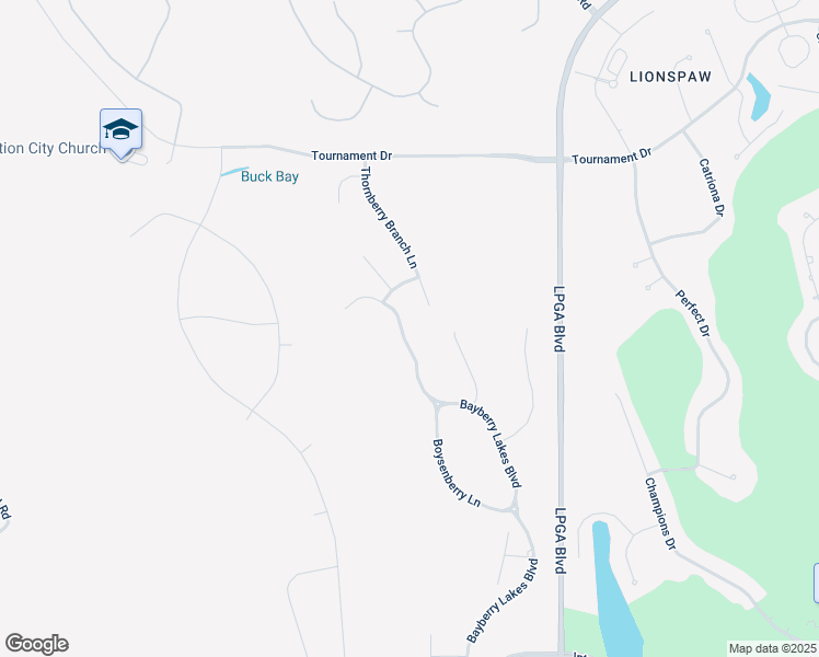 map of restaurants, bars, coffee shops, grocery stores, and more near 544 Bayberry Lakes Boulevard in Daytona Beach