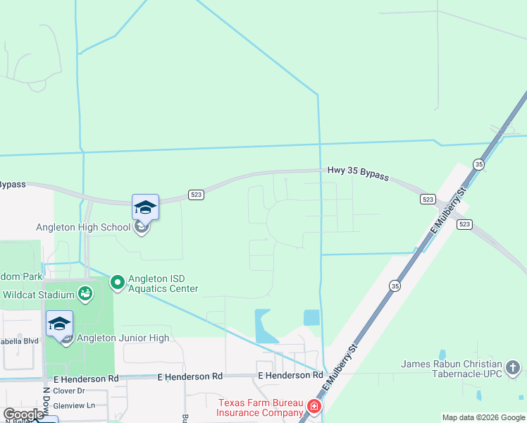 map of restaurants, bars, coffee shops, grocery stores, and more near 949-1003 Highway 35 Bypass in Angleton