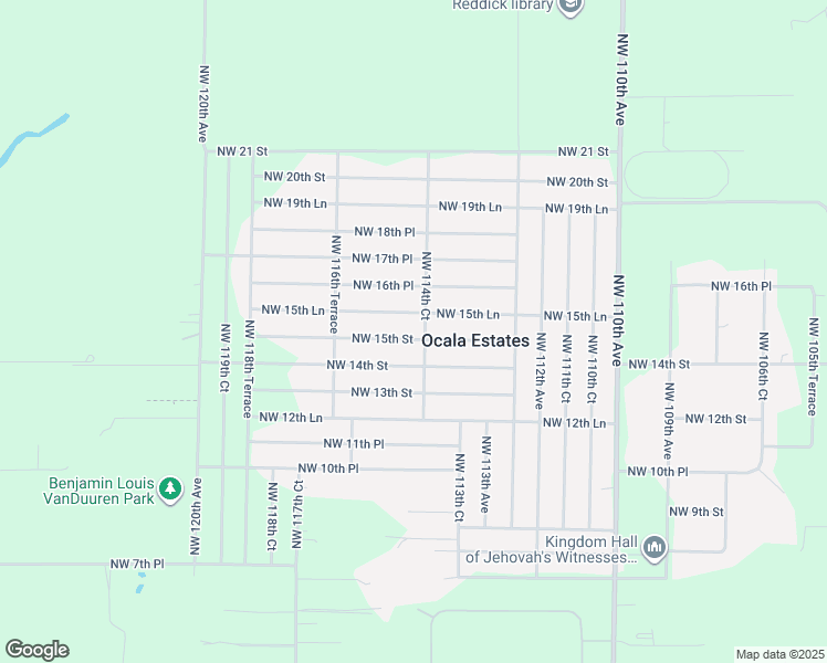 map of restaurants, bars, coffee shops, grocery stores, and more near 11477 Northwest 15th Street in Ocala
