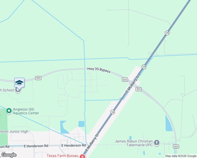 map of restaurants, bars, coffee shops, grocery stores, and more near 17227 Highway 35 Bypass in Angleton
