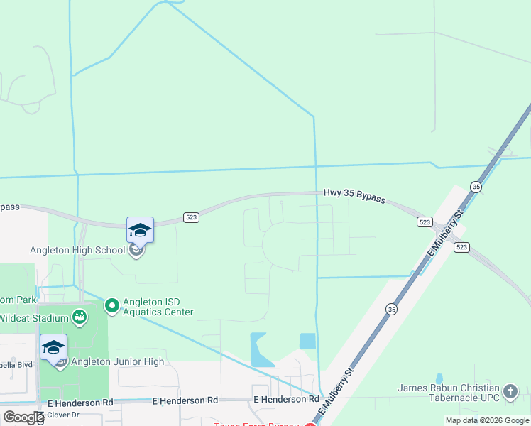 map of restaurants, bars, coffee shops, grocery stores, and more near 949-1003 Highway 35 Bypass in Angleton