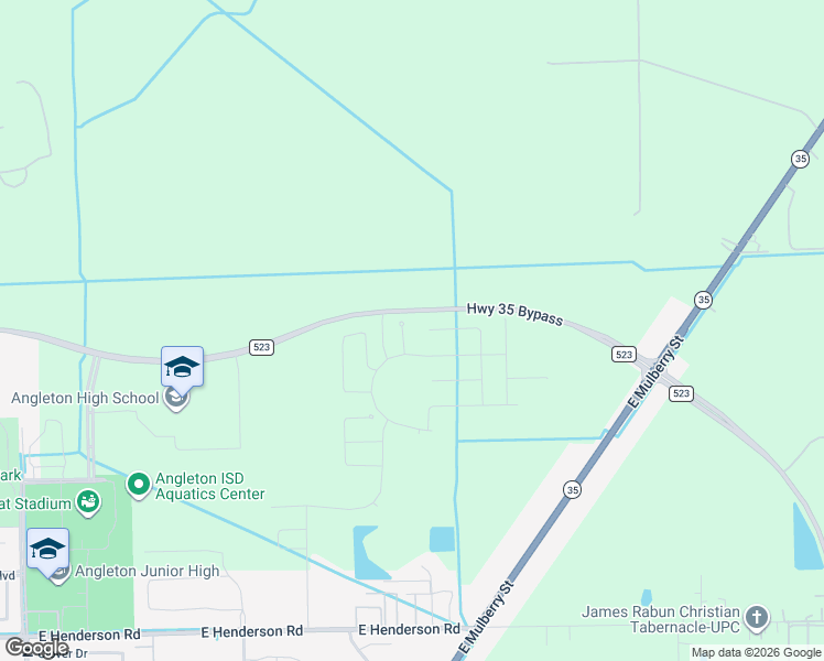 map of restaurants, bars, coffee shops, grocery stores, and more near 964 Farm to Market Road 523 in Angleton