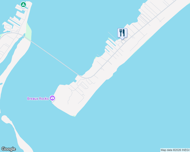 map of restaurants, bars, coffee shops, grocery stores, and more near 1618 Route 1 in Grand Isle