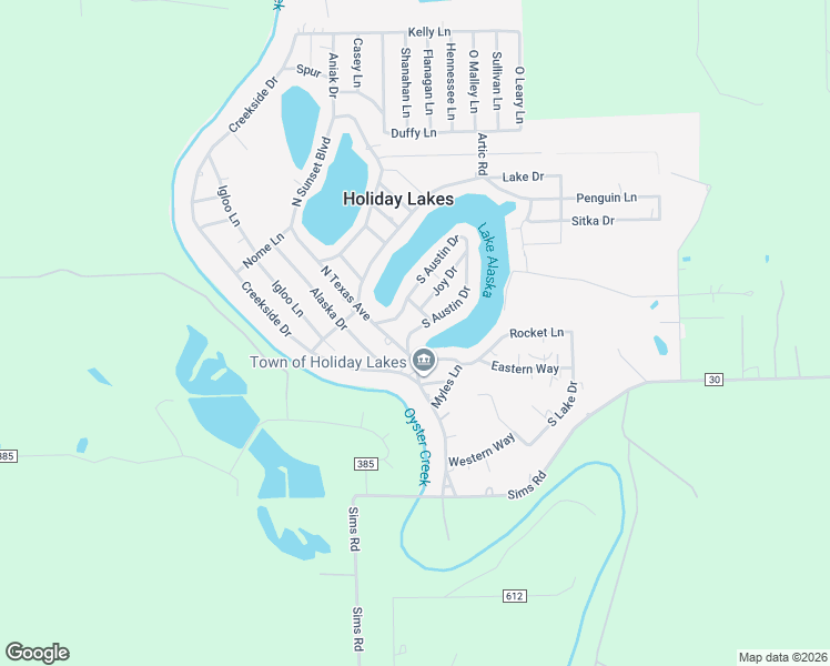 map of restaurants, bars, coffee shops, grocery stores, and more near 113 North Austin Drive in Holiday Lakes