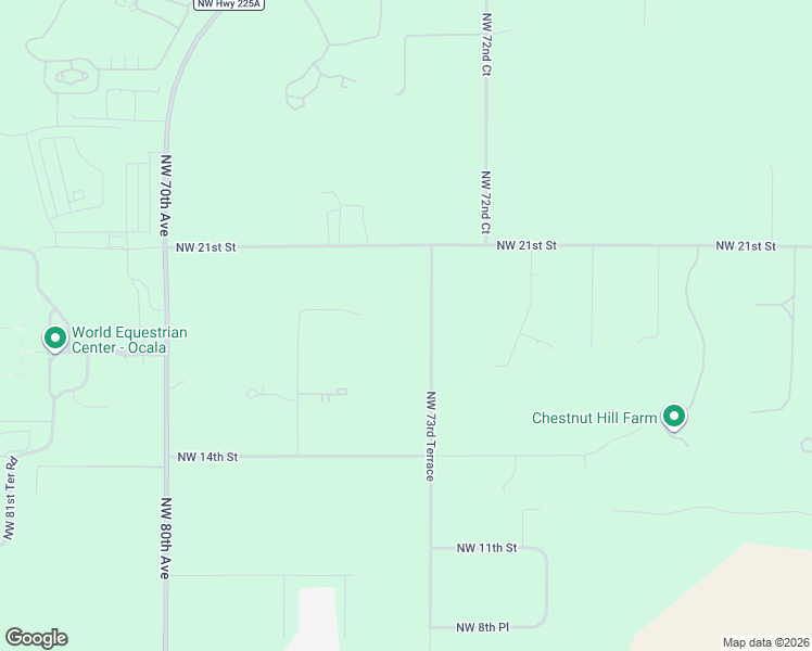 map of restaurants, bars, coffee shops, grocery stores, and more near 1764 Northwest 73rd Terrace in Ocala