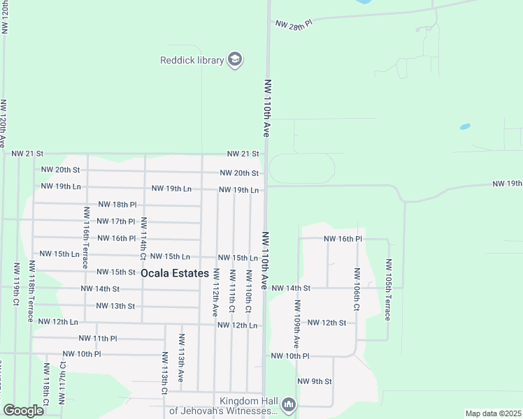 map of restaurants, bars, coffee shops, grocery stores, and more near 1840 Northwest 110th Avenue in Ocala