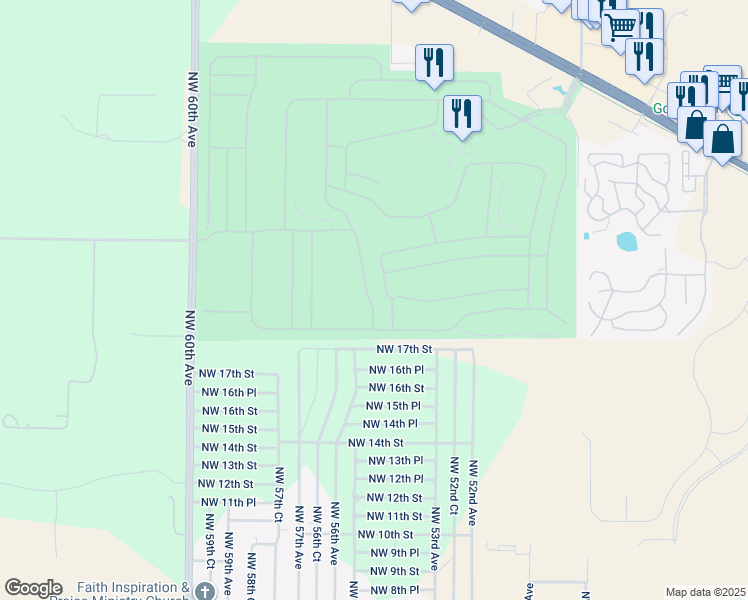 map of restaurants, bars, coffee shops, grocery stores, and more near 1883 Northwest 55th Avenue Road in Ocala