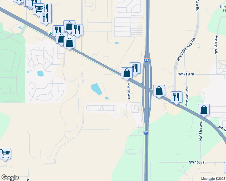 map of restaurants, bars, coffee shops, grocery stores, and more near 4030 Northwest Blitchton Road in Ocala