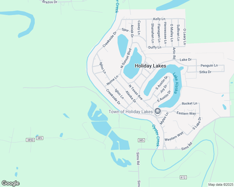 map of restaurants, bars, coffee shops, grocery stores, and more near 324 Igloo Lane in Holiday Lakes
