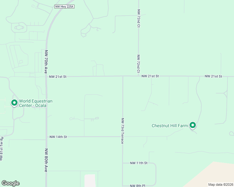 map of restaurants, bars, coffee shops, grocery stores, and more near 1900 Northwest 73rd Terrace in Ocala