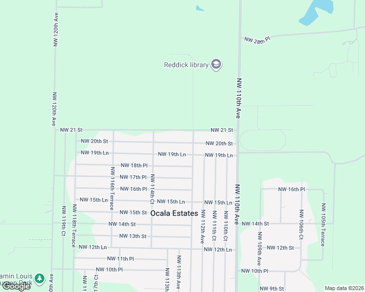 map of restaurants, bars, coffee shops, grocery stores, and more near 11300 Northwest 20th Street in Ocala