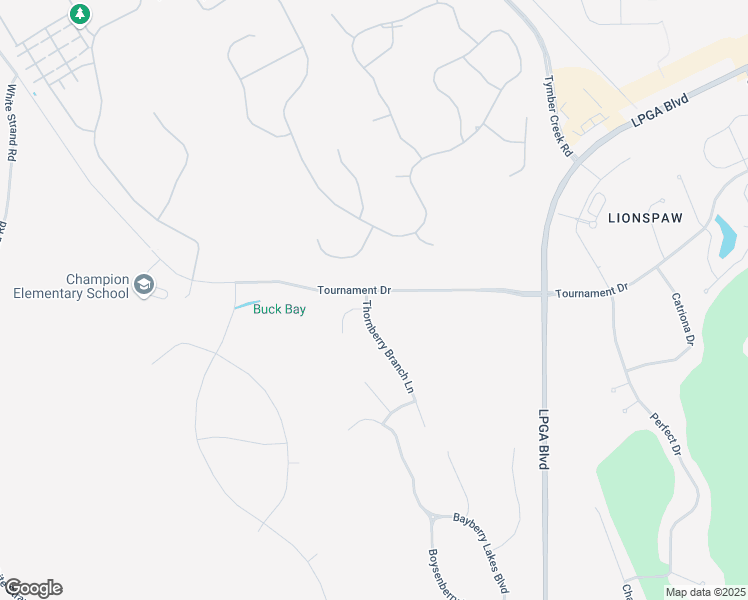 map of restaurants, bars, coffee shops, grocery stores, and more near 305 Thornberry Branch Lane in Daytona Beach