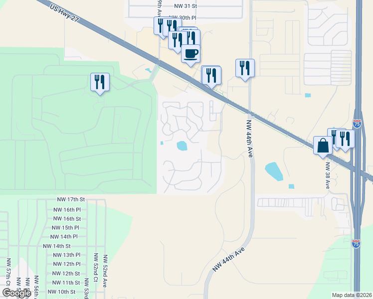 map of restaurants, bars, coffee shops, grocery stores, and more near 5236 NW 18th St in Ocala